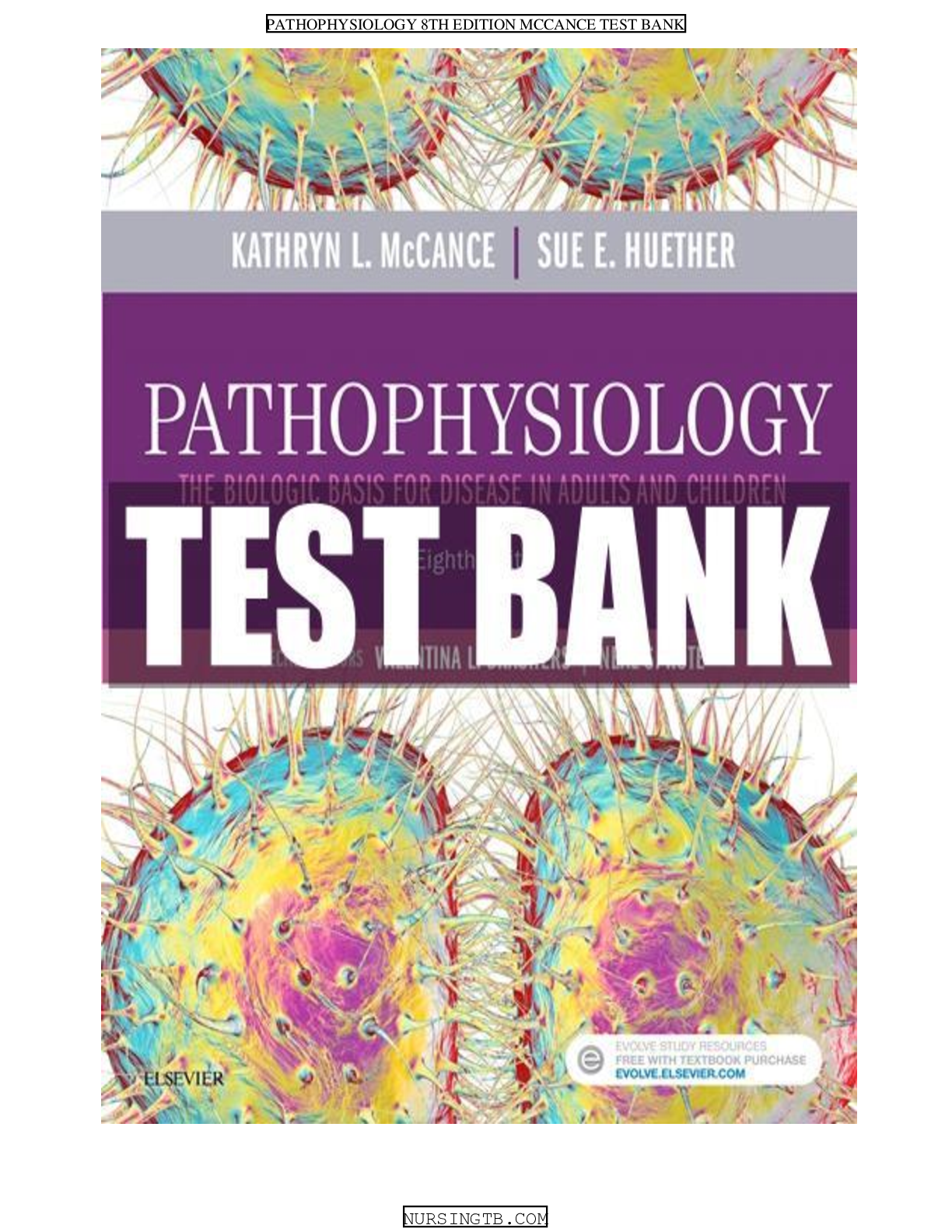 Preview image for PATHOPHYSIOLOGY 8TH EDITION MCCANCE TEST BANK, Complete Questions & Answers (2020)